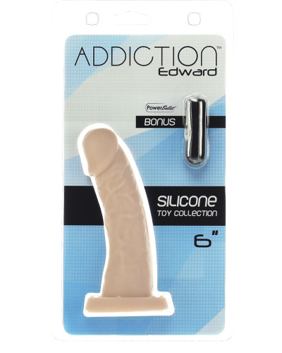 Вигнутий фалоімітатор на присосці ADDICTION — Edward 6″ Curved Dong, віброкуля в подарунок - Фото №5