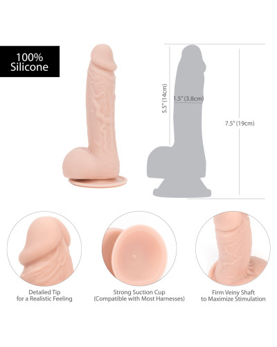 Реалистичный фаллоимитатор на присоске ADDICTION — Mark 7,5″ Dildo With Balls, Beige - Фото №4