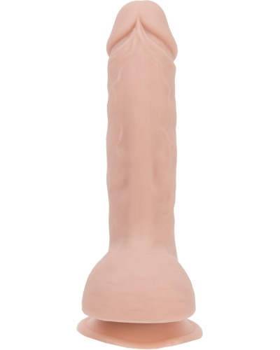 Изогнутый фаллоимитатор на присоске ADDICTION — BRAD 7,5″ Dildo With Balls, Beige - Фото №2