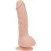 Изогнутый фаллоимитатор на присоске ADDICTION — BRAD 7,5″ Dildo With Balls, Beige - Фото №3