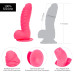 Ребристий фалоімітатор на присосці ADDICTION — Tom 7″ Dildo With Balls — Pink, віброкуля в подарунок - Фото №5