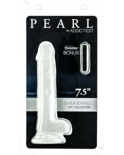 Жемчужный фаллоимитатор на присоске ADDICTION — Pearl by Addiction 7,5″ Dong, вибропуля в подарок - Фото №5