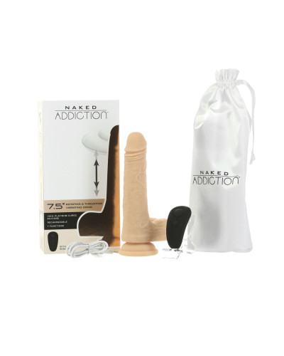 Фаллоимитатор с ротацией и пульсацией Naked ADDICTION The Freak 7,5″ Rotating & Thrusting Vibrating - Фото №6