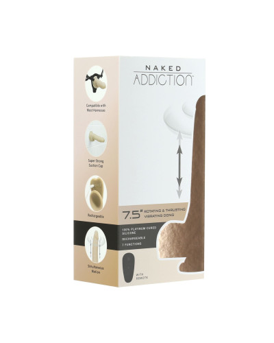 Фаллоимитатор с ротацией и пульсацией Naked ADDICTION The Freak 7,5″ Rotating & Thrusting Vibrating - Фото №7