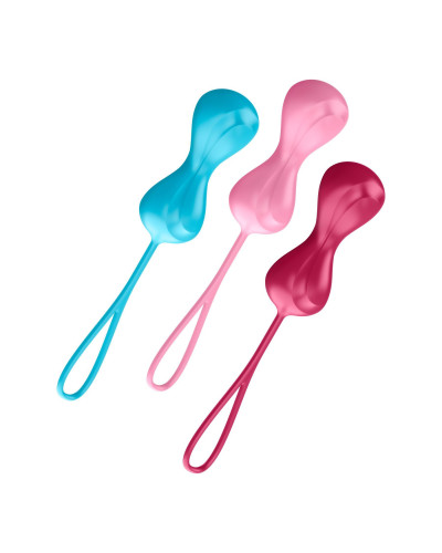 Вагінальні кульки Satisfyer Power Balls (3 пари), діаметр 3,4см, маса 60-76-92г, з кулькою всередині - Фото №1