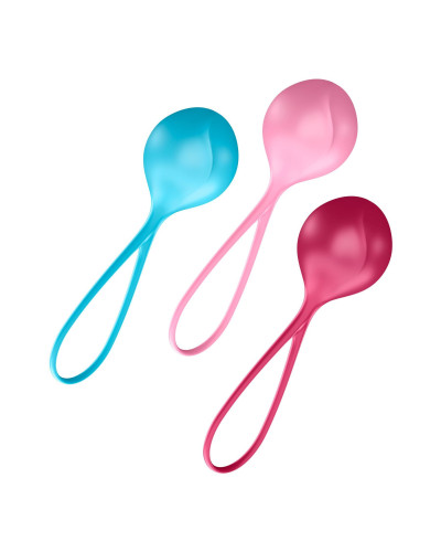 Вагинальные шарики Satisfyer Strengthening Balls (3шт), диаметр 3,8см, масса 62-82-98г, монолитные - Фото №1