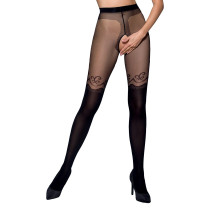 Колготки с открытым доступом, двойная плотность Passion TIOPEN 012 1/2 (20/40 den), black
