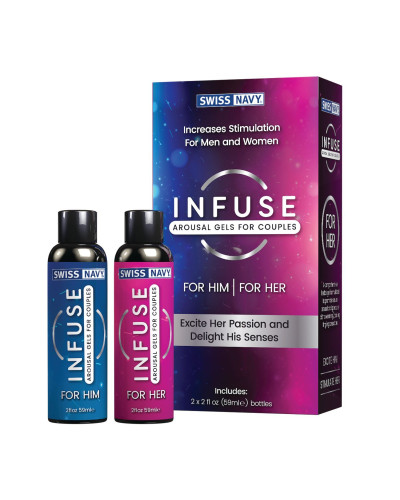 Збуджувальні гелі для пар Swiss Navy Infuse Arousal Gels for Couples 2×59 мл - Фото №1