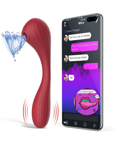 Вакуумный вагинально-клиторальный стимулятор Magic Motion Bobi Red, управление со смартфона - Фото №1