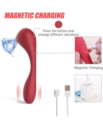 Вакуумный вагинально-клиторальный стимулятор Magic Motion Bobi Red, управление со смартфона - Фото №6