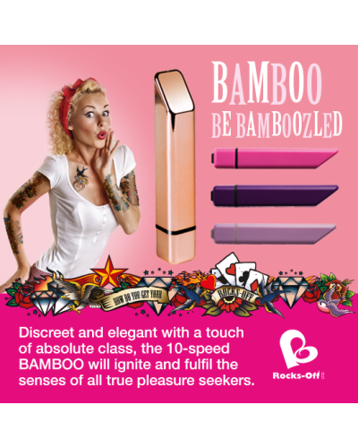 Потужний мінівібратор Rocks Off Bamboo Rose Gold - Фото №1