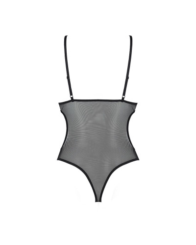 Боді з ажурним ліфом Passion CHRISTA BODY L/XL, black - Фото №4