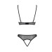 Комплект із бралету з ажурним ліфом та відкритими трусиками Passion CHRISTA SET Open Bra L/XL black - Фото №4
