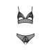 Комплект бралет з ажурним ліфом та відкритими трусиками Passion CHRISTA SET Open Bra XXL/XXXL black - Фото №3