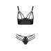 Комплект из эко-кожи с люверсами и ремешками Passion MALWIA BIKINI S/M, black, бра и трусики - Фото №3