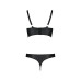 Комплект из эко-кожи с люверсами и ремешками Passion MALWIA BIKINI S/M, black, бра и трусики - Фото №4