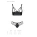 Комплект из эко-кожи с люверсами и ремешками Passion MALWIA BIKINI S/M, black, бра и трусики - Фото №5