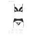 Комплект из эко-кожи Passion MILEY SET L/XL, black, трусики, бюстгальтер, пояс для чулок - Фото №5
