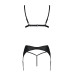 Комплект з екошкіри Passion MILEY SET XXL/XXXL, black, трусики, бюстгальтер, пояс для панчіх - Фото №4