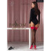 Панчохи Passion ST120 1/2 black-red, на ажурній силіконовій резинці, з вишуканим декором та люре - Фото №5