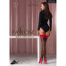 Чулки Passion ST120 3/4 black-red, на ажурной силиконовой резинке, изысканный декор и люрекс - Фото №5