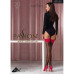Панчохи Passion ST120 5 black-red, на ажурній силіконовій резинці, вишуканий декор та люрекс - Фото №5
