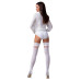 Панчохи Passion ST121 1/2 white на ажурній силіконовій резинці з квітковим орнаментом і вертикальним - Фото №4