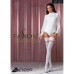 Панчохи Passion ST121 1/2 white на ажурній силіконовій резинці з квітковим орнаментом і вертикальним - Фото №5