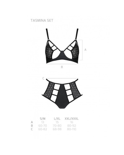 Распродажа!!! Комплект из эко-кожи Passion Tamaris Set black XXL/XXXL, бюстгальтер и трусики - Фото №5