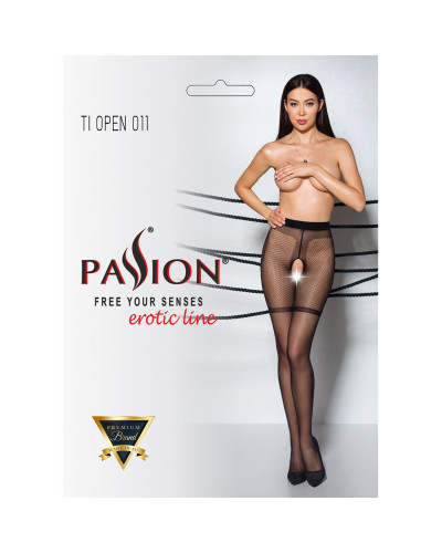 Колготки з відкритим доступом, контрастні шортики Passion TIOPEN 011 3/4 (20 den), black - Фото №5