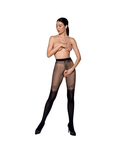 Колготки с открытым доступом, двойная плотность Passion TIOPEN 012 5 (20/40 den), black - Фото №3