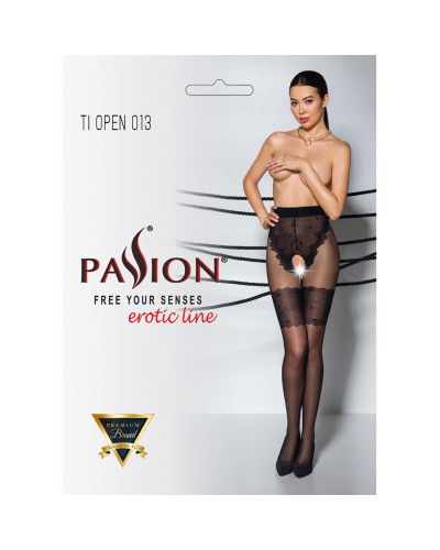 Колготки с открытым доступом, ажурные трусики и подвязки Passion TIOPEN 013 5 (20/40 den), black - Фото №5