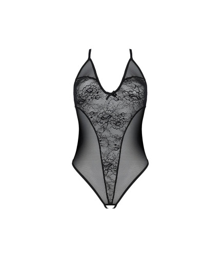Боді з ажурним декором та відкритим кроком Passion URSULA BODY XXL/XXXL, black - Фото №3
