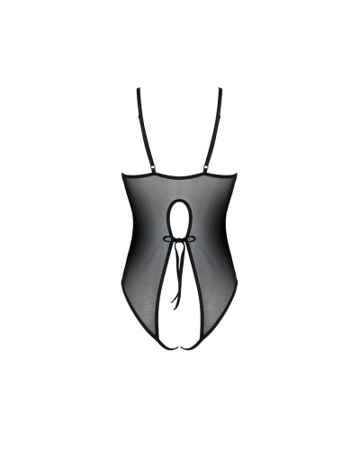 Боді з ажурним декором та відкритим кроком Passion URSULA BODY XXL/XXXL, black - Фото №4