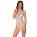 Боді з ажурним декором та відкритим кроком Passion URSULA BODY S/M, white - Фото №1
