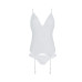 Корсет із пажами, трусики з ажурним декором та відкритим кроком Passion URSULA CORSET L/XL, white - Фото №3