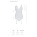 Корсет із пажами, трусики з ажурним декором та відкритим кроком Passion URSULA CORSET L/XL, white - Фото №5