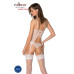 Корсет із пажами, трусики з ажурним декором та відкритим кроком Passion URSULA CORSET XXL/XXXL white - Фото №2