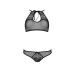 Комплект: бра, трусики з ажурним декором та відкритим кроком Passion URSULA SET XXL/XXXL, black - Фото №3