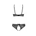 Комплект: бра, трусики з ажурним декором та відкритим кроком Passion URSULA SET XXL/XXXL, black - Фото №4