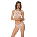 Комплект: бра, трусики з ажурним декором та відкритим кроком URSULA SET L/XL, white - Фото №1