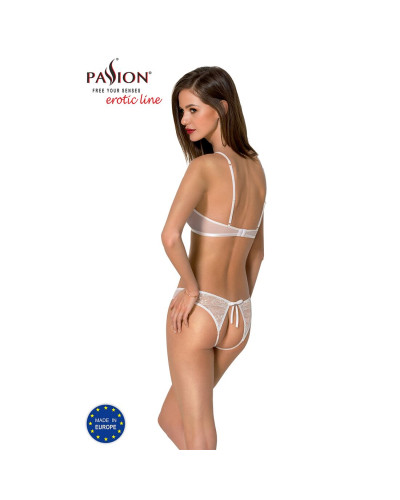 Комплект: бра, трусики з ажурним декором та відкритим кроком URSULA SET L/XL, white - Фото №2