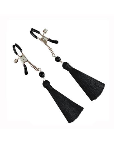 Затискач для сосків Art of Sex - Nipple clamps Black Tassels - Фото №3
