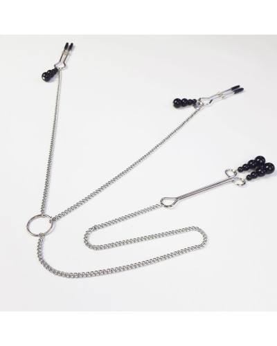 Затискач для сосків та клітора Art of Sex - Nipple and clit clamps Black Pearl - Фото №2