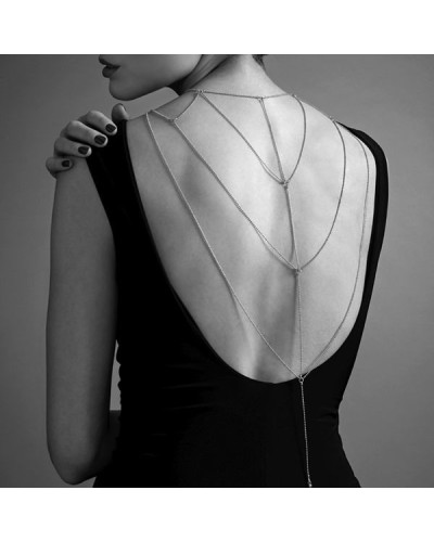 Ланцюжок для спини Bijoux Indiscrets Magnifique Back and Cleavage Chain - Silver, прикраса для тіла - Фото №5