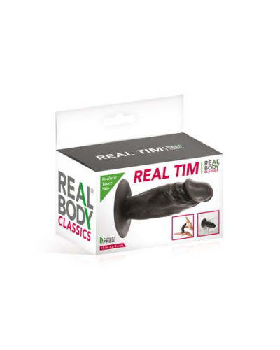 Фалоімітатор Real Body — Real Tim Black, TPE, діаметр 3,4 см - Фото №2