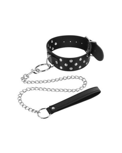 Нашийник з повідцем Fetish Tentation Rivets and Leash - Фото №1
