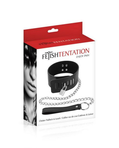 Нашийник з повідцем Fetish Tentation Padlock and Leash - Фото №2