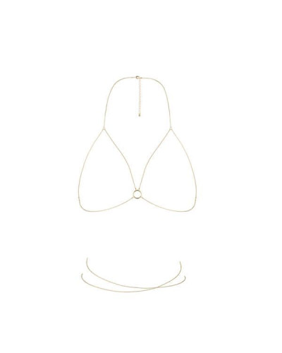 Ланцюжок портупея Bijoux Indiscrets Magnifique Bra Chain - Gold, прикраса на тіло - Фото №1