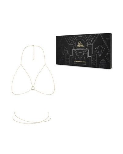 Ланцюжок портупея Bijoux Indiscrets Magnifique Bra Chain - Gold, прикраса на тіло - Фото №4